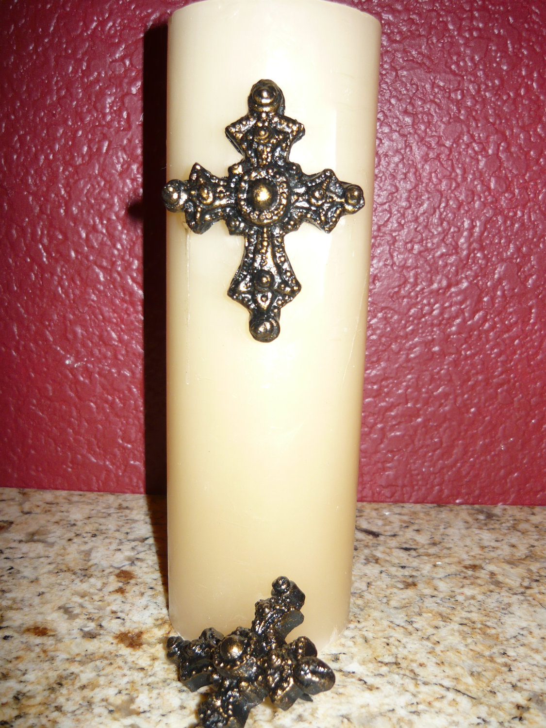 Set Of 2 Cross Candle Pins Old World Tuscan Decor Christian Decor